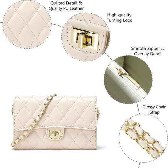 Sleek Mini Crossbody Purse with Twist Lock and Multiple Compartments for Women - Picture 5 of 6